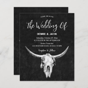 Country Western Black And White Bull Skull Budget