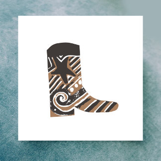 Country Western Boot Note Card
