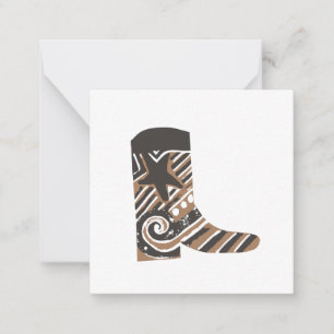 Country Western Boot Note Card