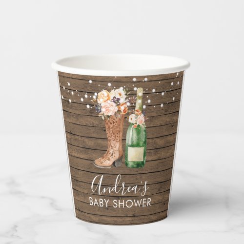Country Western Boots and Bubbly Paper Cup