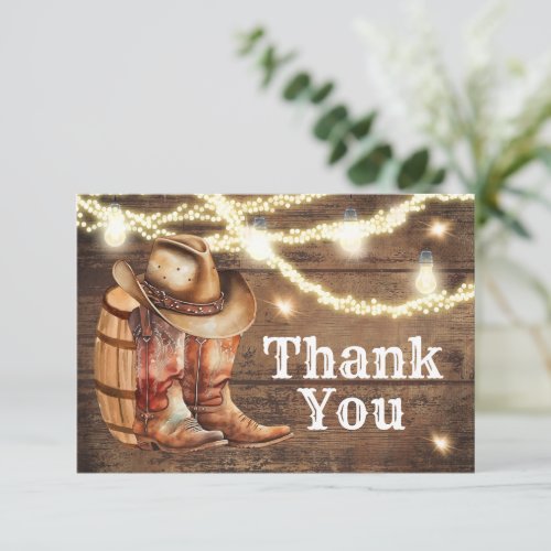 Country Western Boots and Hat Thank You Card