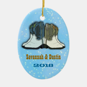 Country Western Boots First Christmas Ornament
