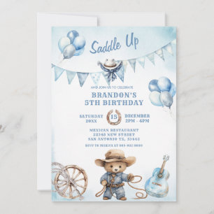 Country Western Boy Cowboy Birthday Invitation