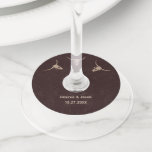 Country Western Brown Rustic Bull Skull Wine Glass Wine Glass Tag
