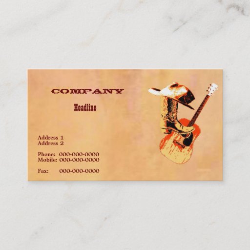 Customizable Country Western Business Card