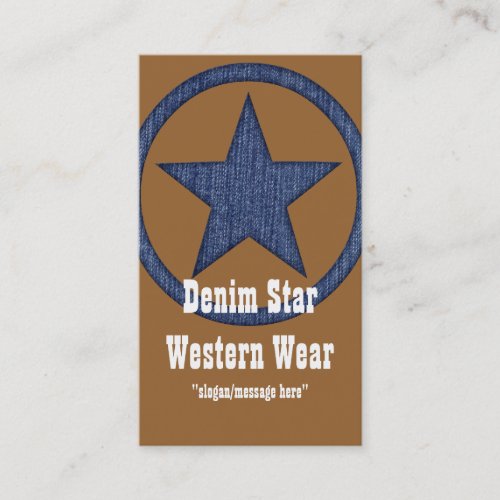 Country Western Business Card :: Denim Star D2