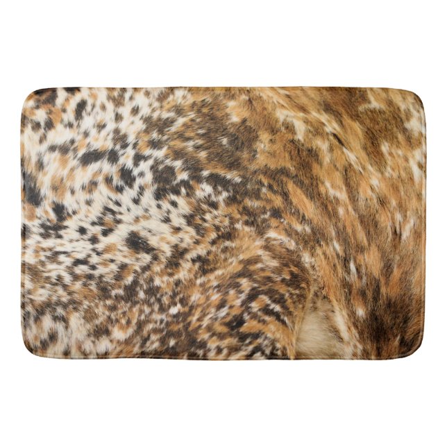 Country Western Chic Swirl Cow Hide Prints Bathroom Mat (Front)