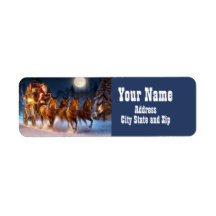 Country Western Christmas Cowboy Return Address