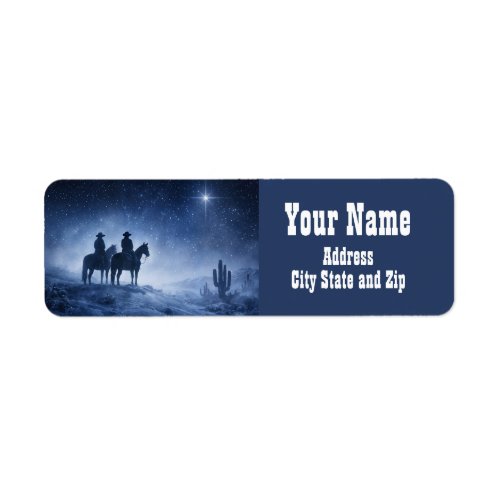 Country Western Christmas Cowboy Return Address Label