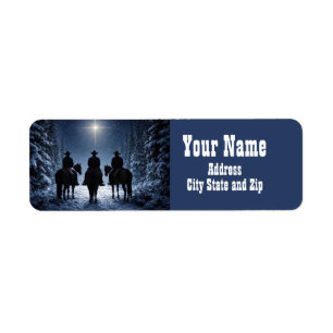Country Western Christmas Cowboys Return Address Label