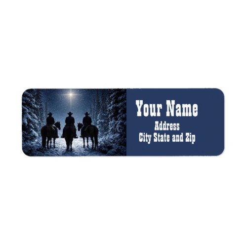 Country Western Christmas Cowboys Return Address Label