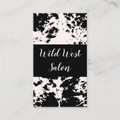 Country Western Cow Pattern Theme Business Card (Front)