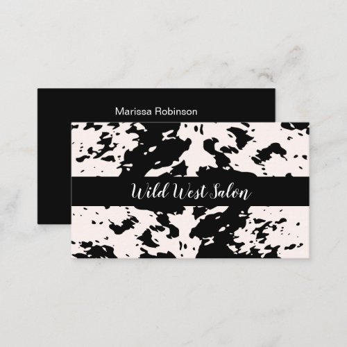 Country Western Cow Pattern Theme Trendy Business Card