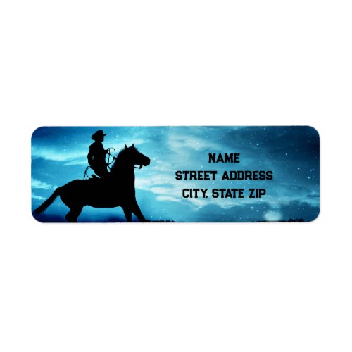 Country Western Cowboy and Horse Return Address Label