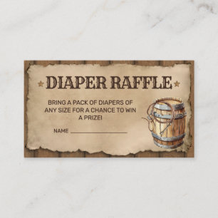 Country Western Cowboy Baby Shower Diaper Raffle Enclosure Card