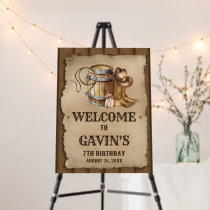 Country Western Cowboy Birthday Party Welcome Sign