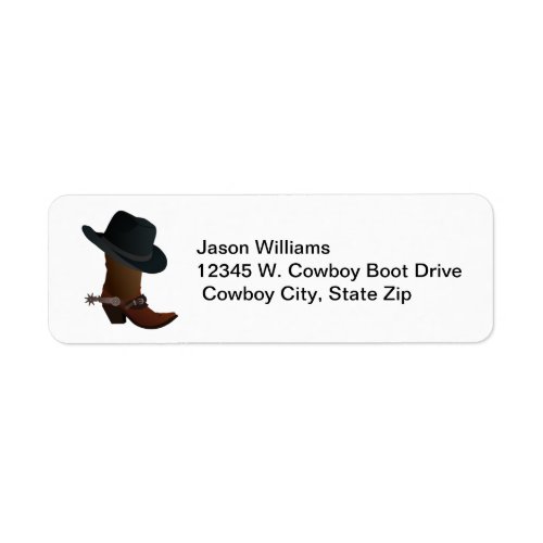 Country Western Cowboy Boot Hat Spurs Personalized Label