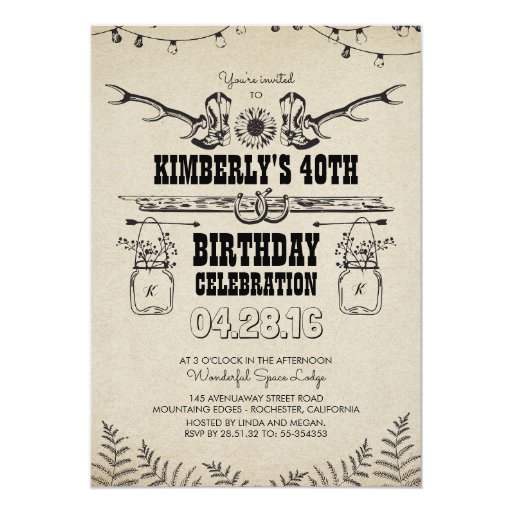 Country Western Birthday Invitations 9