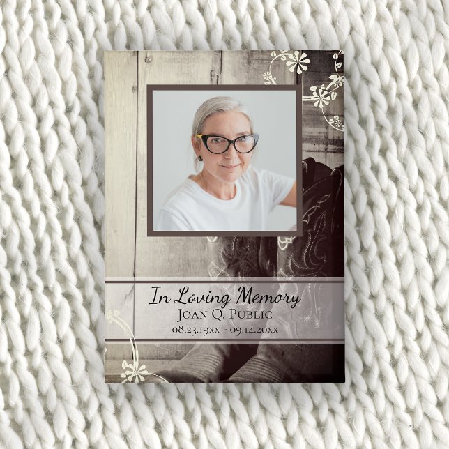 Country Western Cowboy Boots Funeral Memorial Button (Creator Uploaded)