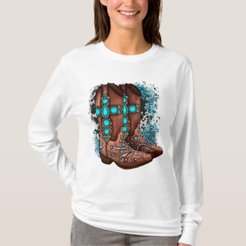 Country Western Cowboy Boots T_Shirt