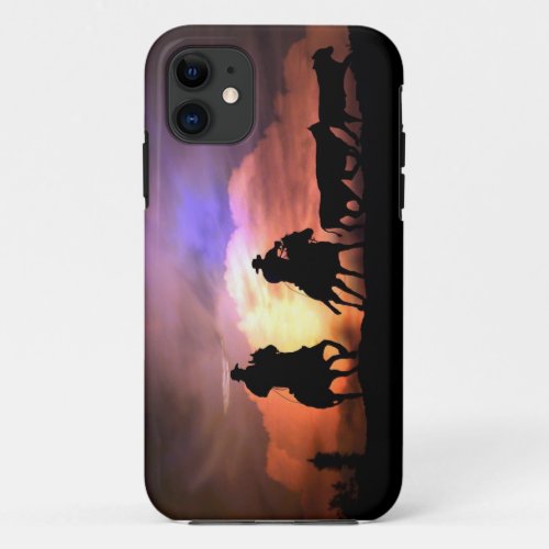 Country Western Cowboy Cattle Drive iPhone 11 Case