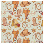 Country Western Cowboy Gear Fabric