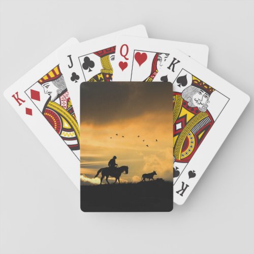 Country Western Cowboy Horse and Steer Poker Cards