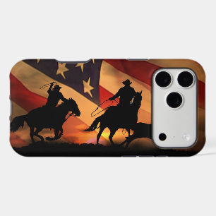 Country Western Cowboy Horses American Flag iPhone 17 Pro Max Case