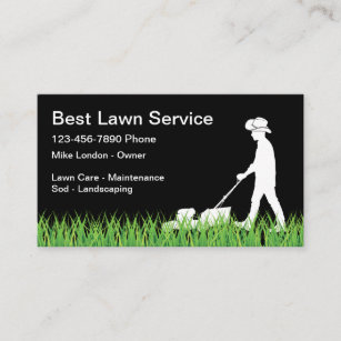 Country Western Cowboy Lawn Mowing Business Card