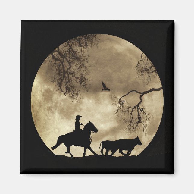 Country Western Cowboy Magnet (Front)