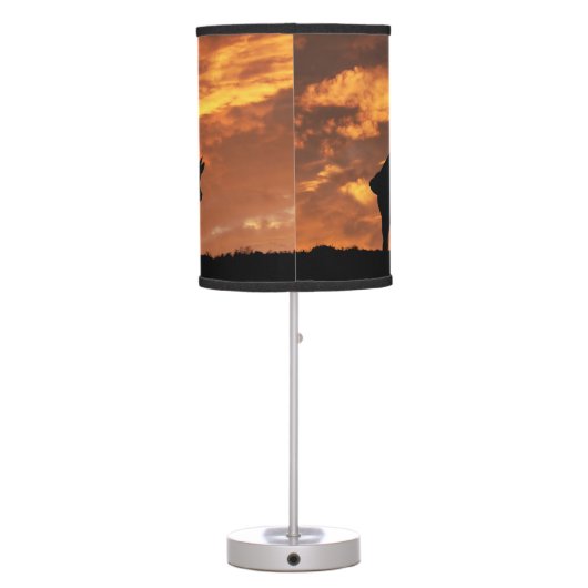 Country Western Cowboy Ranch Table Lamp (Back)