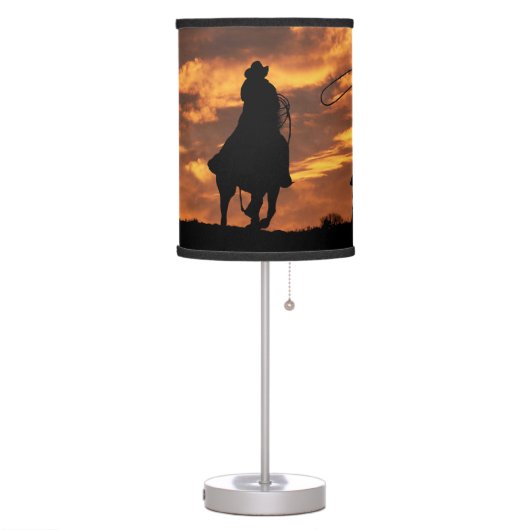 Country Western Cowboy Ranch Table Lamp (Left)