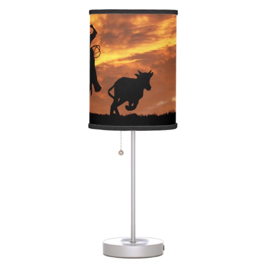 Country Western Cowboy Ranch Table Lamp (Right)