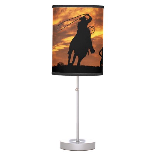 Country Western Cowboy Ranch Table Lamp (Front)