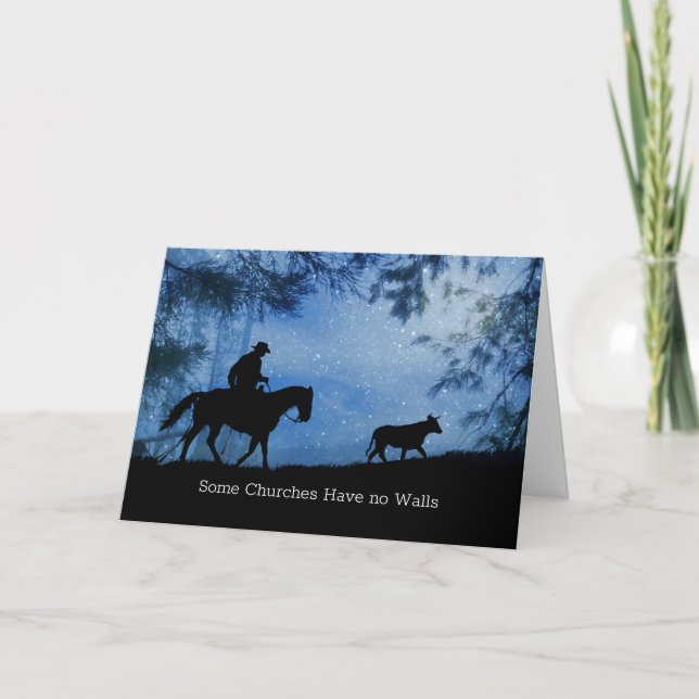 Country Western Cowboy Religious Christmas Card (Front)