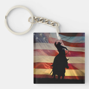 Country Western Cowboy Rodeo Keychain