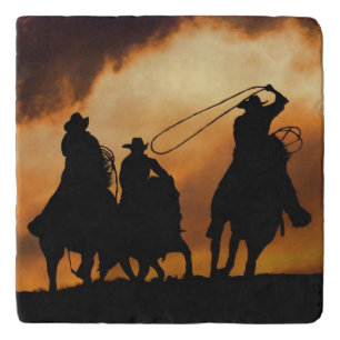 Country Western Cowboy Roping Trivet