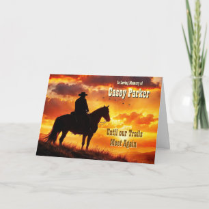 Country Western Cowboy Sympathy Thank You Card