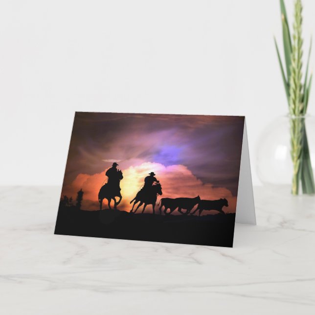 Country Western Cowboy Thank You Card (Front)