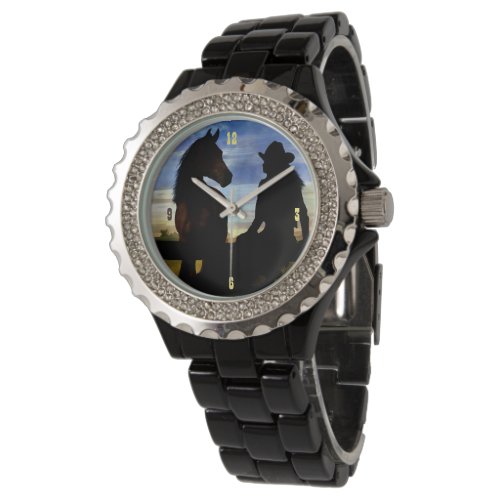 Country Western Cowgirl and Horse Pretty Watch