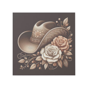 Country Western Cowgirl Hat with Flowers Gallery Wrap