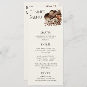 Country Western Cowgirl Hat with Flowers Menu