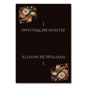 Country Western Cowgirl Hat with Flowers Table Number