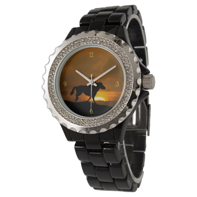 Country Western Cowgirl Horseback Riding Watch (Angled)
