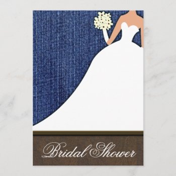 Country Western Denim Bridal Shower Invitations by natureprints at Zazzle