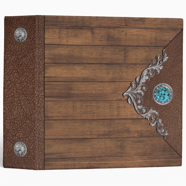 Country Western Designer Binder Wood & Leather (Front/Spine)