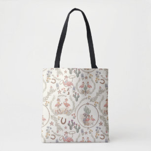 Country Western Flamingo Tote Bag