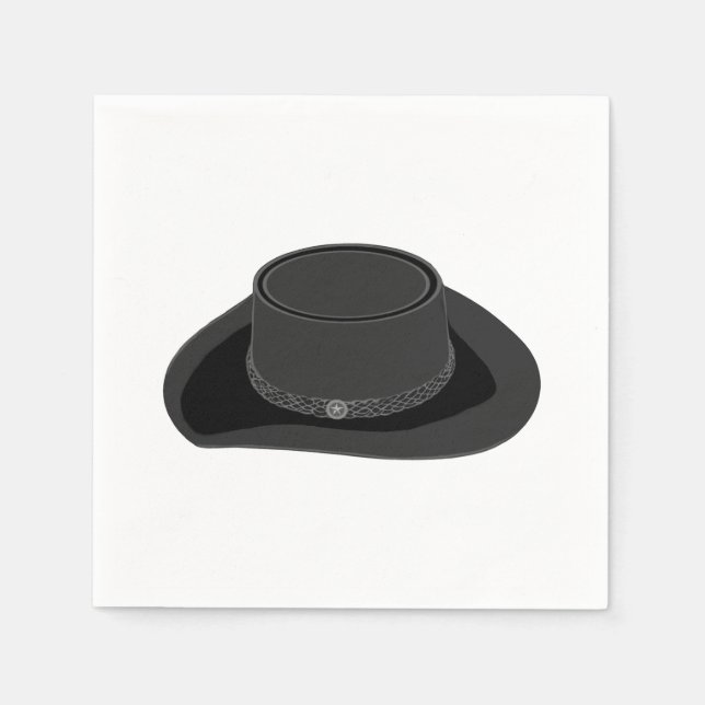 Country Western Flat Brim Felt Hat Napkins (Front)