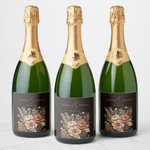 Country Western Flowers Sparkling Wine Label