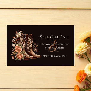 Country Western Flowers with Cowboy Boots Business Card
